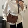 Premium Retro Matte Fringed Bag Autumn New Fashion Versatile Saddle Bag Trendy Women's Shoulder Messenger Bag