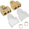 Car Battery Terminal Connectors Kit with Digital Voltmeter Standard 0/4/8/10 AWG Gauge A (Gold)