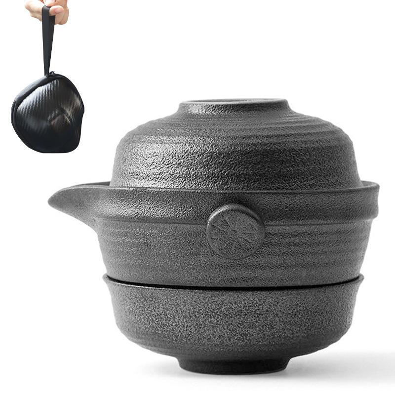 Chinese Kung Fu Tea Set 1 Teapot 2 Teacups Travel Ceramic Pottery Tea Cups for Teaware Outdoor Tea Cups of Tea Ceremony