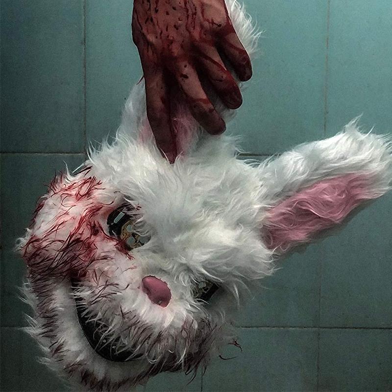 Halloween Horror Bloody Head Cover Mask Rabbit Bear Cosplay Mask Halloween Carnival Costume Headgear Props Handmade Party Dance