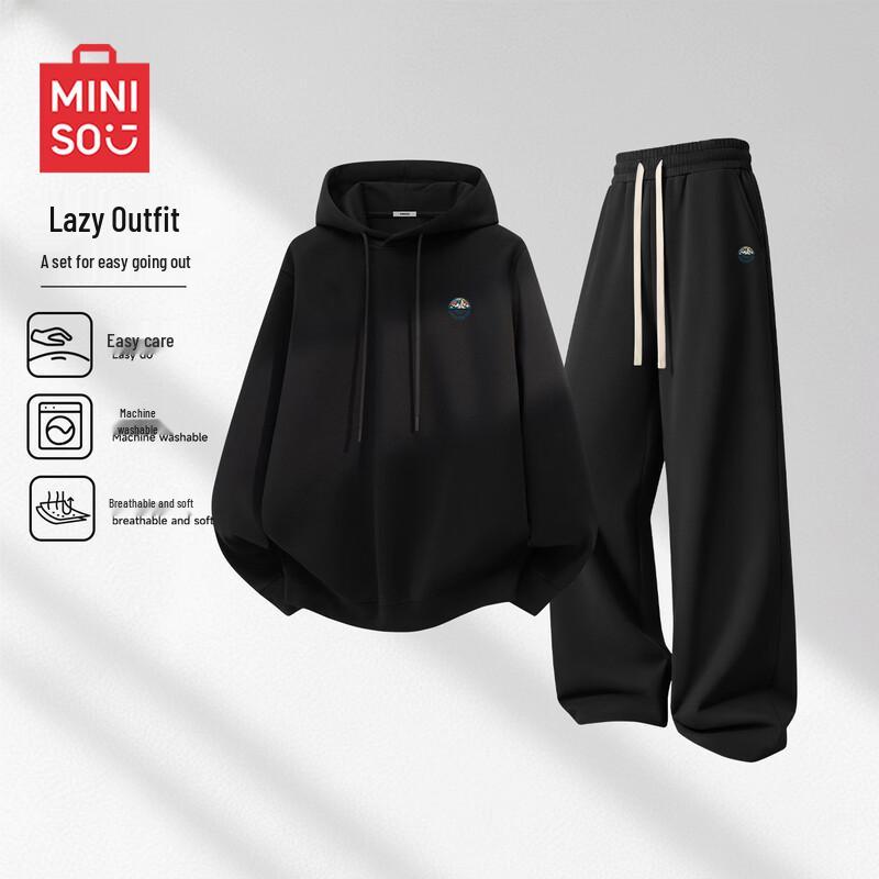 MINISO Men's Hooded Sweatshirt & Straight-Leg Pants Set