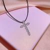 Simple Full Zircon Cross Necklace Temperament Versatile White-Collar Hipster Wedding Jewelry