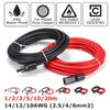 1 Pair Solar PV Cable 2.5mm 14 AWG Solar Panel Extension Cable Copper Wire Black + Red with MC4 Connector