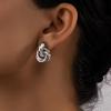 European-American Style Gold Geometric Twist Earrings - Fashionable, Niche Multi-Layer Design