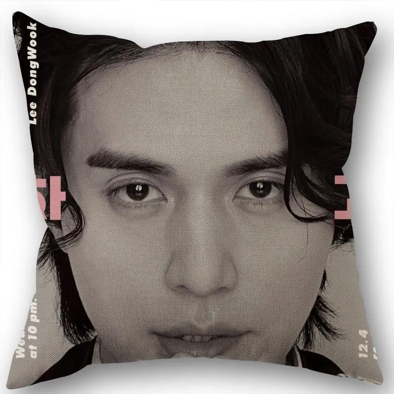 Nice Lee Dong Wook KPOP Pillowcase Cotton Linen Fabric Square Zipper Pillowcase New 45X45cm Wedding Decorative Pillow Cover 1210