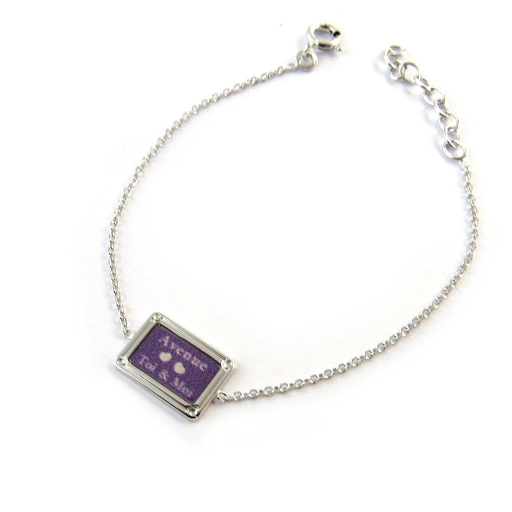 Altesse [N3261] - Silver Bracelet 'Avenue Toi & Moi' Purple