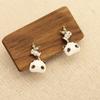 Cute and cute oil-dripping panda earrings, gold-plated and diamond-encrusted versatile earrings, women's versatile and childlike earrings.