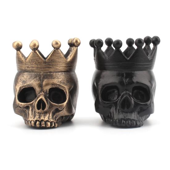 Halloween Crown Skull Candle Holder Votive Tealight Candle Stand Living Room Bathroom Candlestick Decoration Table Centerpiece Ornament