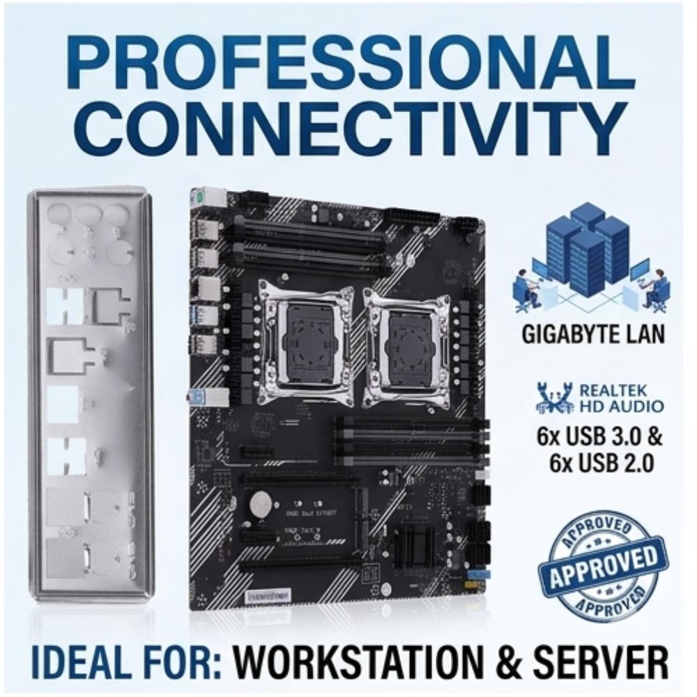 

X99 Dual Computer Motherboard USB 3.0 USB 2.0 M.2 NVME SATA 3.0 Interface PC Mainboard for Desktop Computer Components Motherboards