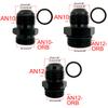 4X Fuel Line Hose Fitting Male Adapter ORB-6 ORB-8 ORB-10 ORB-12 O-Ring Boss To 6AN 8AN 10AN 12AN Aluminum Flare Fitting Black