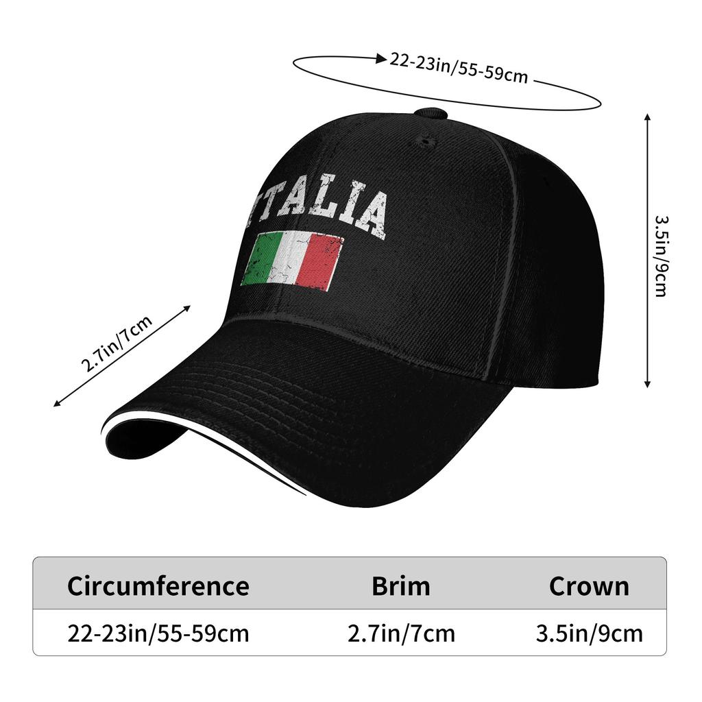 Summer Italia Italian Flag Vintage Baseball Cap  Hiking Fishing Casual CustomHip Hop Hats WoUnisex Unisex Dropshipping Baseball Caps