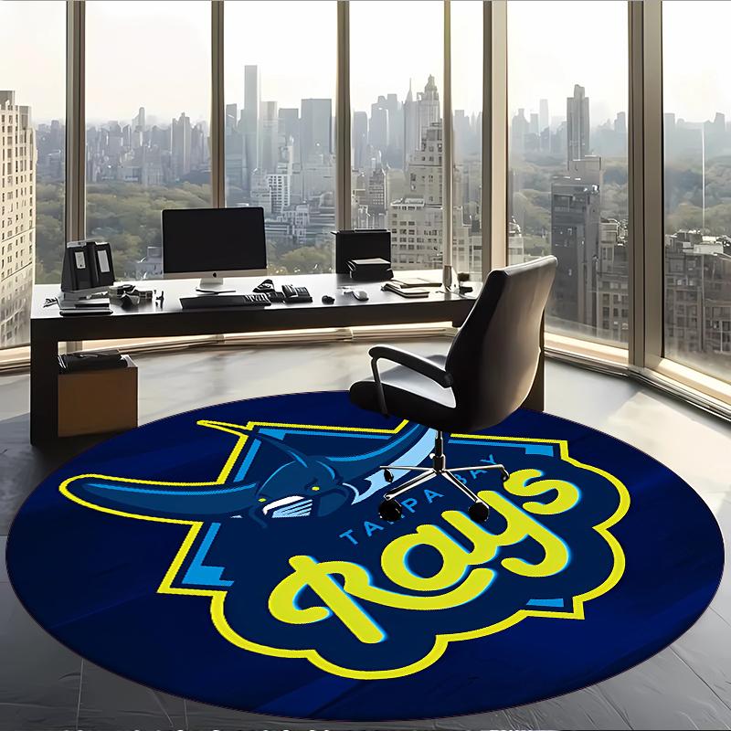 Tampa Bay Rays (29) Round Office Rug Decorative Floor Rug for Office Bedroom Living Room and Home Space