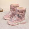 Girls' Winter Velvet Long Snow Boots - Fashionable, Comfortable, and Warm Cotton Footwear for Children