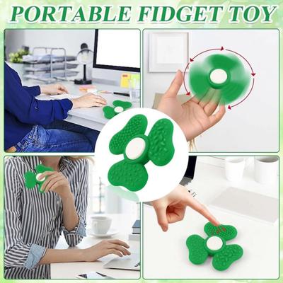 Stress Relief Clover Sensory Toy Fidget Spinner Ergonomic Portable Travel Anti-anxiety 3 Texture Massage Clover Decompression Spinner Toy