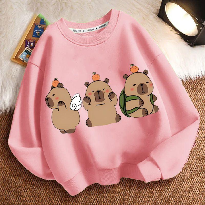 Children's Fashion Capibara Hoodies for Autumn and Winter, Loose Long-sleeved Hoodies for Boys and Girls