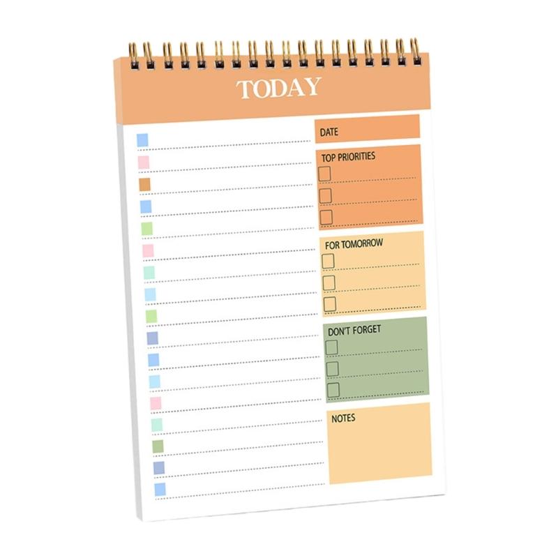 Twin Wire Binding Planner Notebook 104 Pages 5.5x8.66Inch Portable Journal Daily Planner Writing Notepads For Planning оранжевый