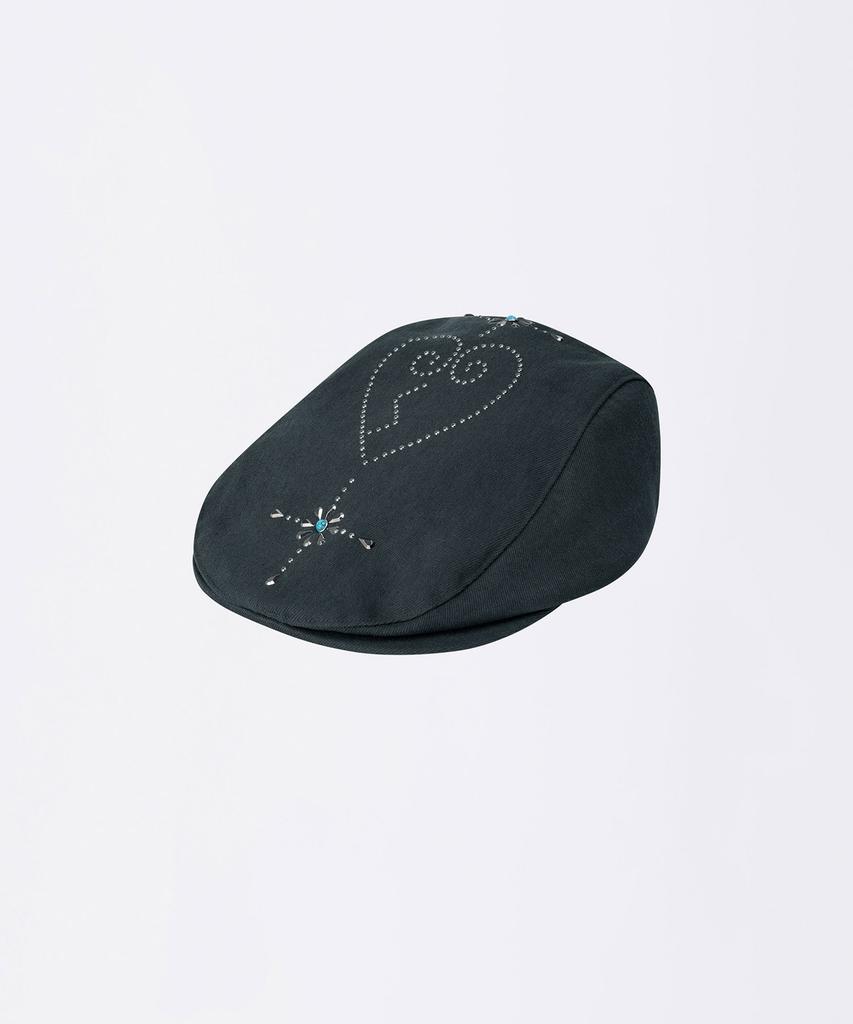 SCULPTOR Boho Stud Hunting Cap Charcoal
