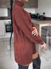 Women's Plus Size Solid Color Loose Knit Sweater - Half-high Collar Pullover