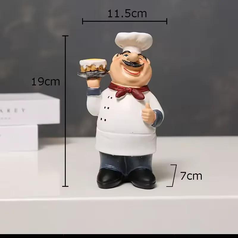 Bearded Chefs Creative Figures Statue Desk Decoration Professional Chef Character Resin Sculpture Ornaments Modern Home Decor
