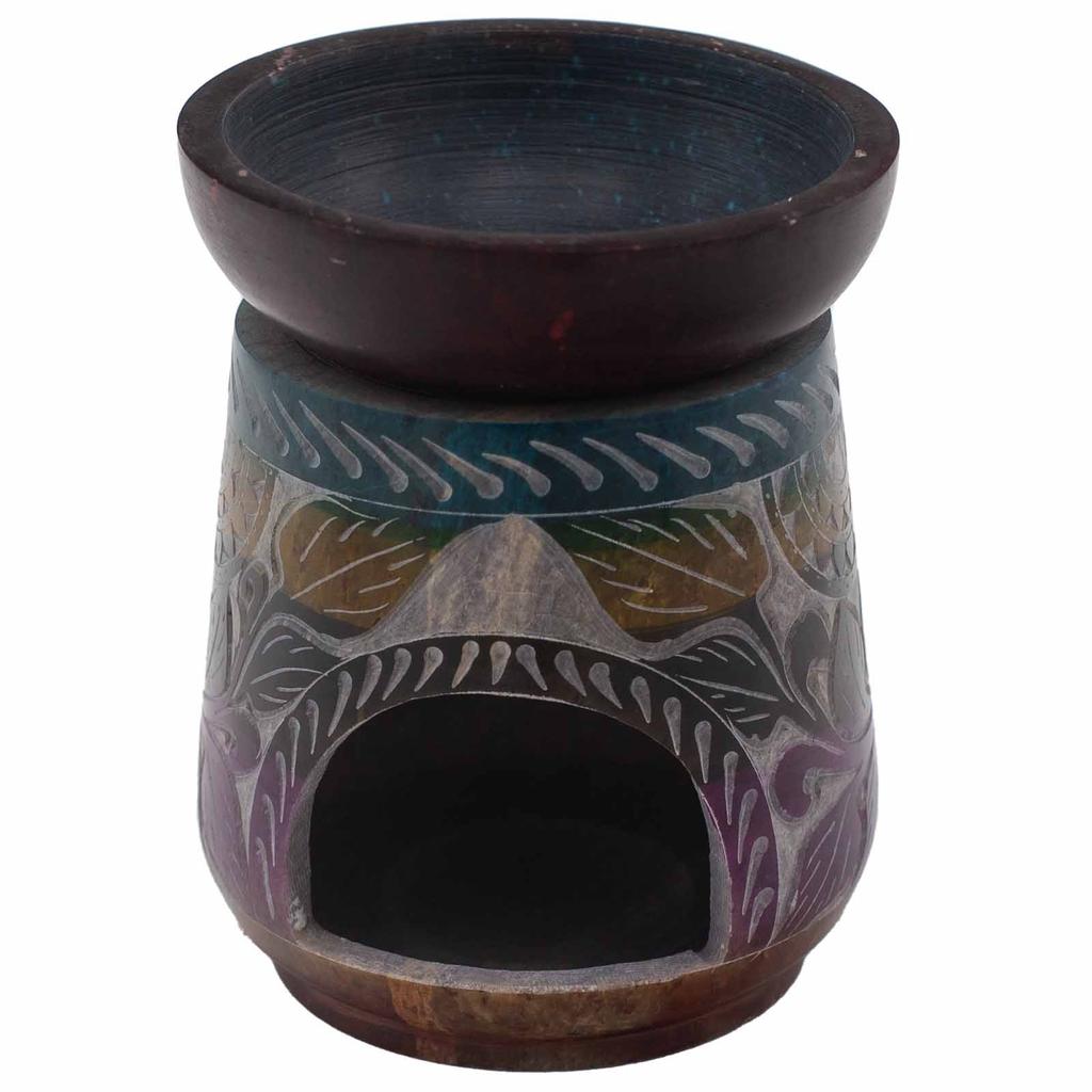 Oil Burner Elephant Soapstone 13x10cm Five Colours