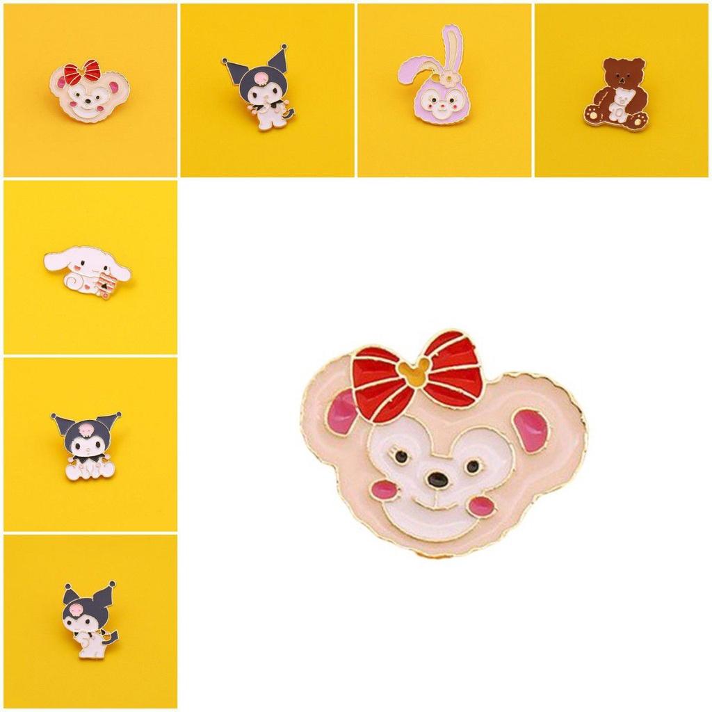 Adorable Sanrio Metal Cartoon Rabbit Melody Kulomi Brooch For Student Bags