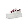 Muffin Thick-soled Little White Shoes Women's Autumn and Winter New Velvet Warm, Light and Comfortable Leather Sports and Leisure Shoes
