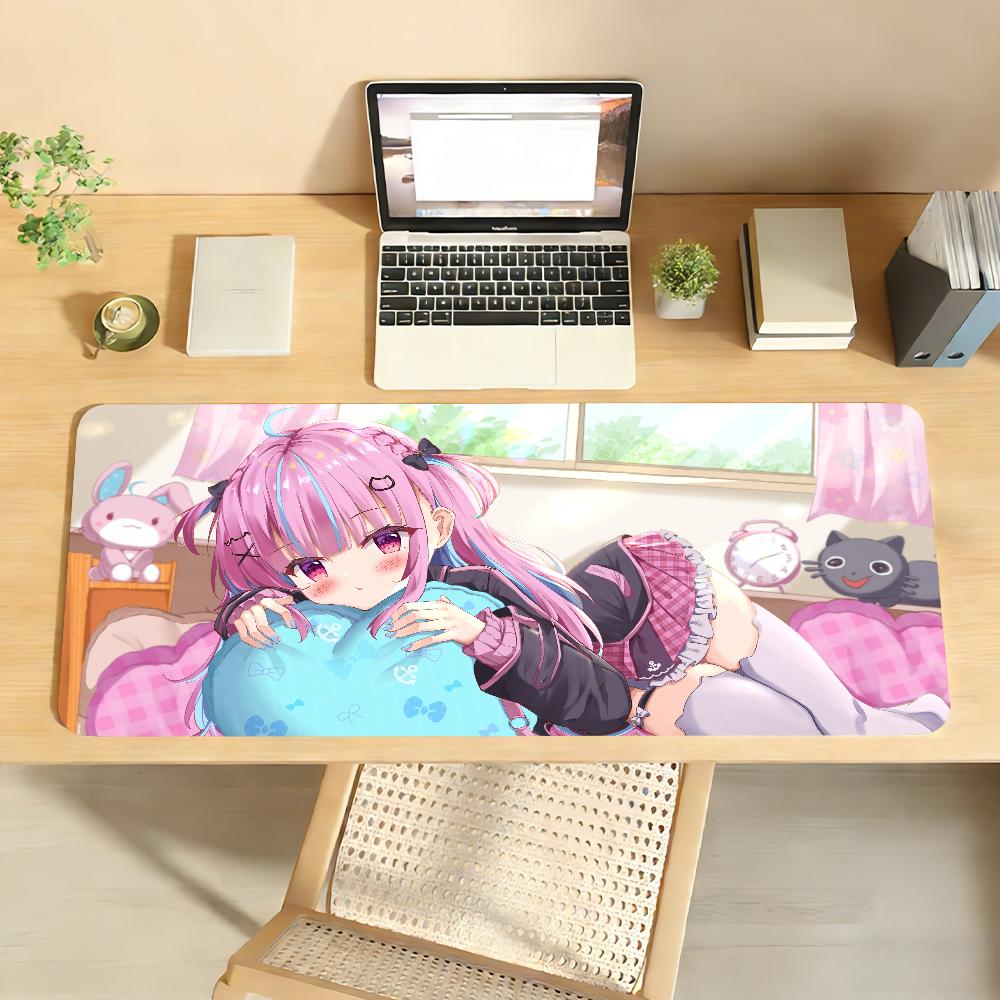 VTuber M-Minato Aqua Mouse Pad Non-slip Rubber Gamer Balance Computer Mat Decoracion Deskmat Laptop Office Large