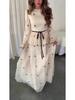 2025 Spring Socialite Flowy Long Sleeve Silky Dress for Women