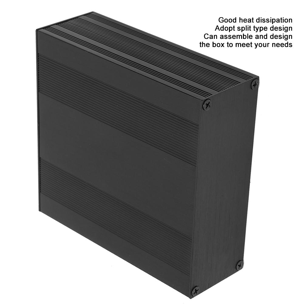 Black Aluminum Printed Circuit Board Box Split Type DIY Electronic Project Enclosure Case