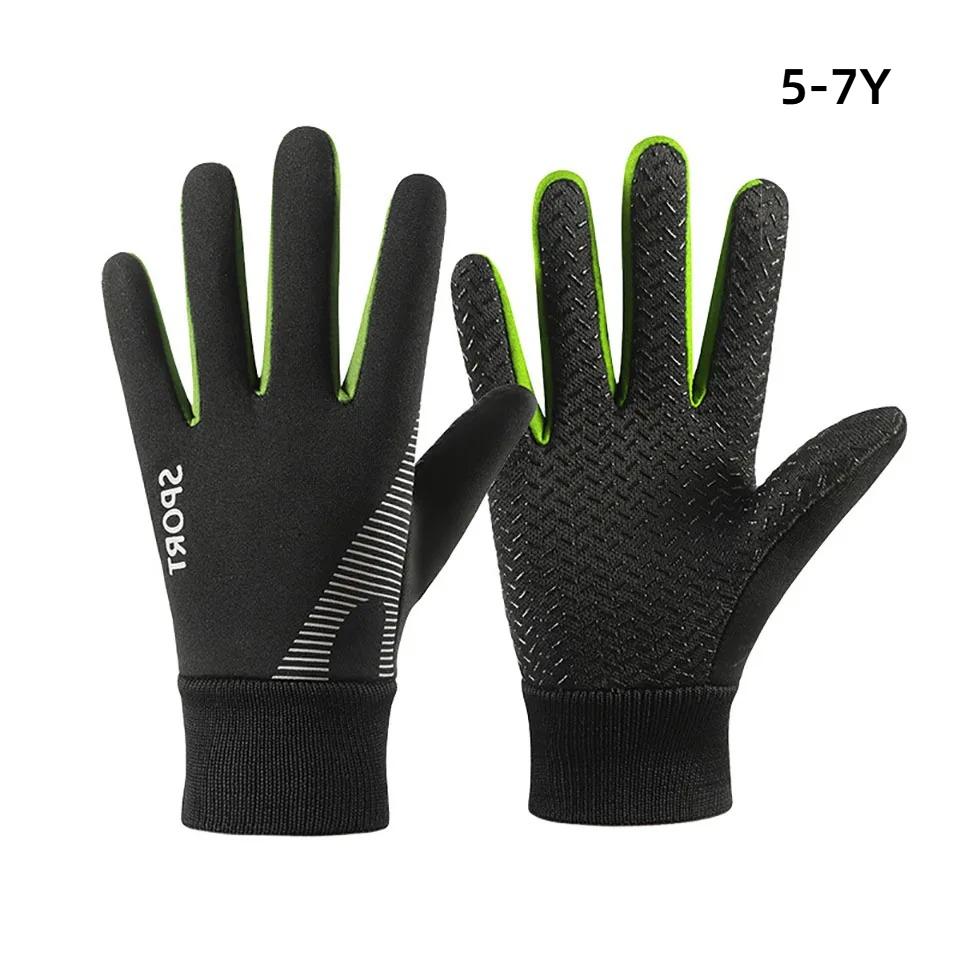 Kinder Dicke Warme Winddichte Handschuhe für Jungen und Mädchen Outdoor Radfahren Sport Silikon Anti-Rutsch-Handschuhe Elastischer Handgelenkschutz