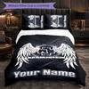 Rammstein Customized Name Text Bedding Set, 1 Duvet Cover & 2 Pillowcases Personalized Bedroom Gift