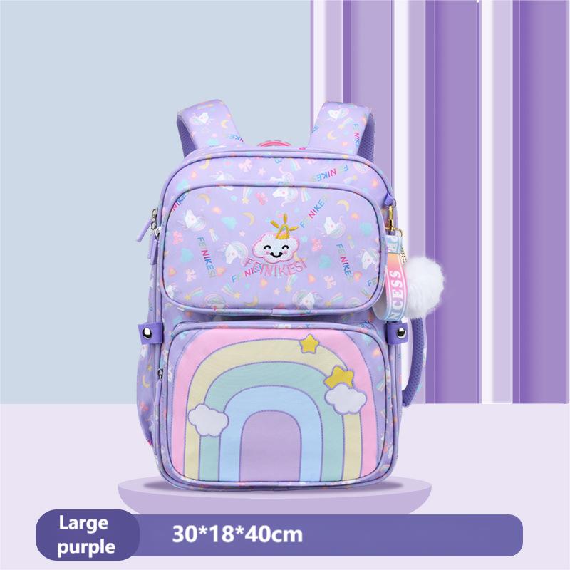 Niedliche Mädchen-Regenbogen-Rucksäcke für Mädchen der Klassen 1–6, Cartoon-Motiv, wasserdichter Rucksack, Kindergarten-Schultasche, Mochila Escolar