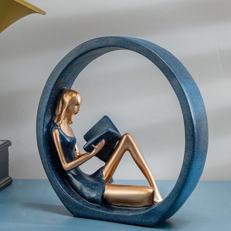 

XITAO Стильные смоляные скульптуры девушек для домашнего декора HJF0629 600g синий