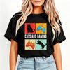 Cats And Gaming For The Cat Lover Gamer Video Game Player Tshirt Esport Pet Lover Streetwear Tops Vintage Game Controller Tees
