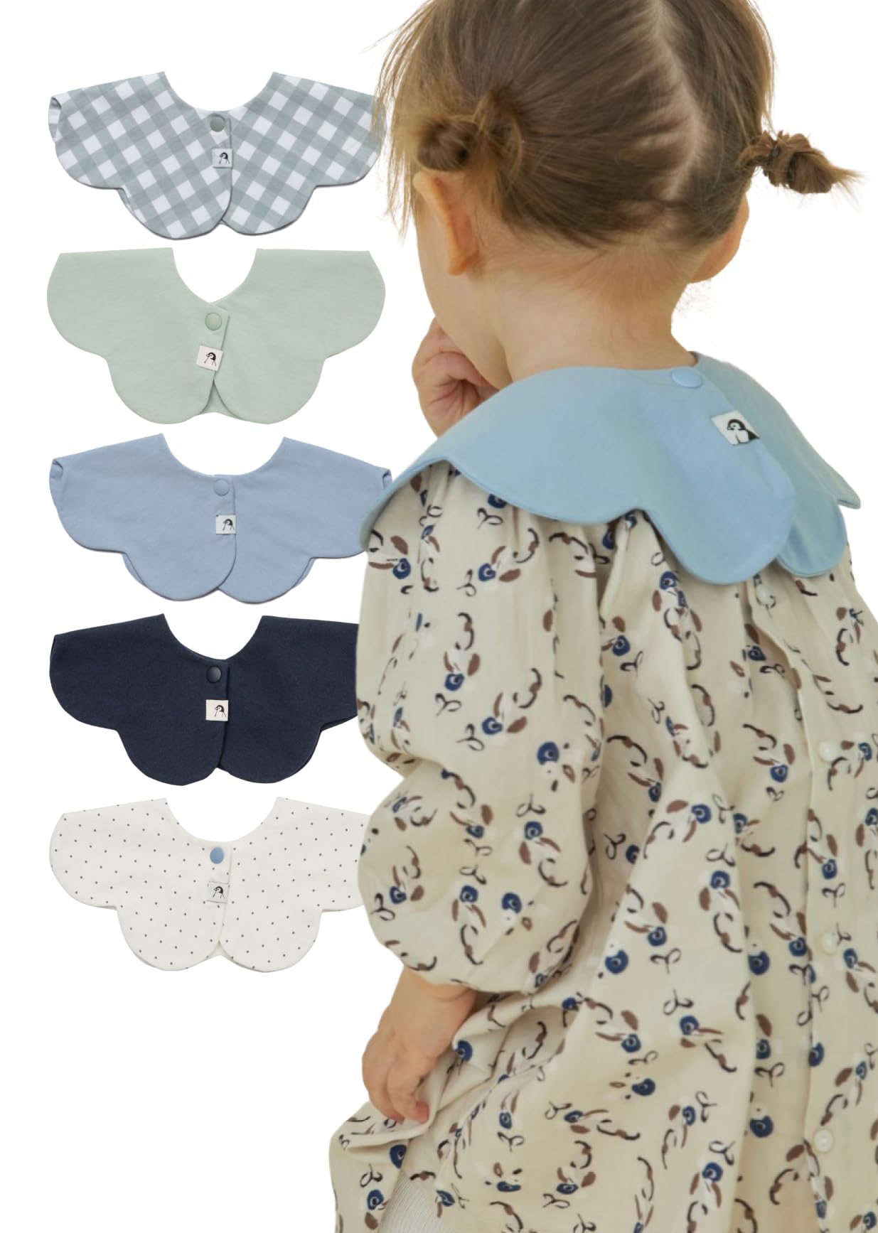 

Набор детских слюнявчиков Konny Детский слюнявчик Слюнявчик-ролл Абсорбирующий и быстросохнущий Простой для девочки мальчика Координация ребенка Подарок на детский праздник Стильный подарок 5 Синий шалфей