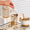 Dustproof Lid Coffee Spoon Holder Household Food Storage Canister Home Kitchen Use