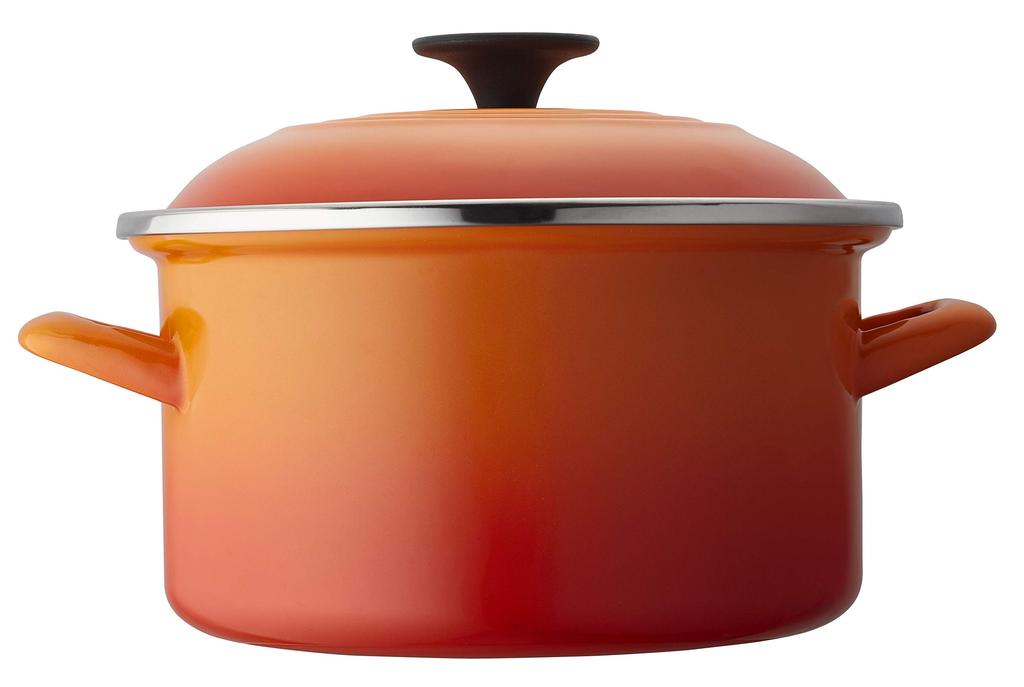 Le Creuset EOS Casserole, 20cm, Orange, Cast Iron, Enamel, Gas/Induction Compatible [Official Japanese Product]