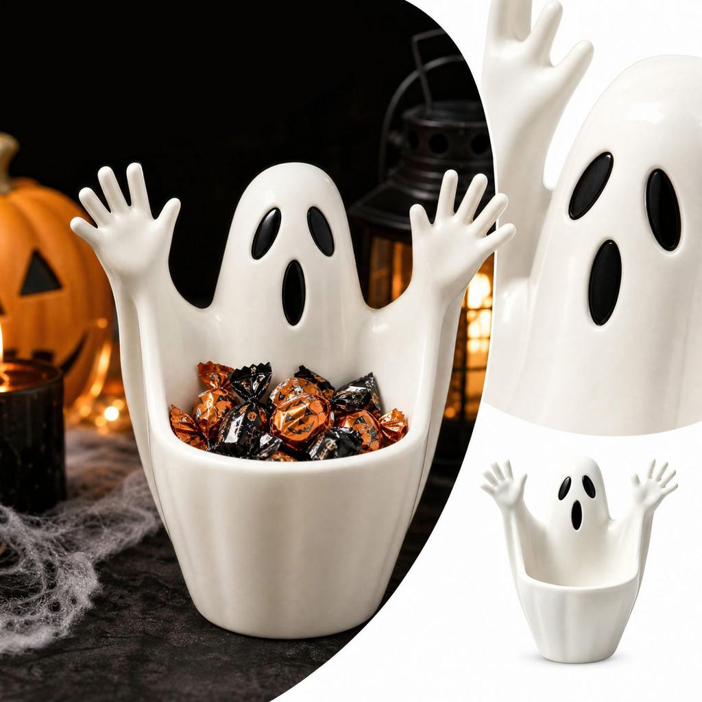 3D Printed Halloween Candy Dish Cute House Table Centerpiece for Party Treats