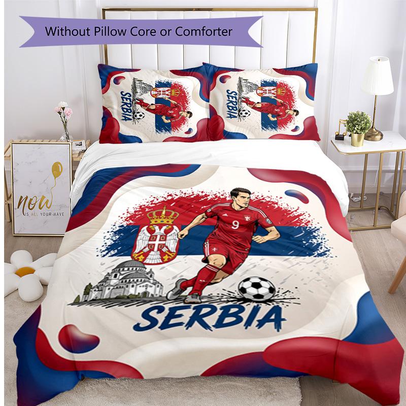 Serbia Printed Bedding 3 Piece Set Cozy Breathable Bed Cover Set as Housewarming Holiday Gift