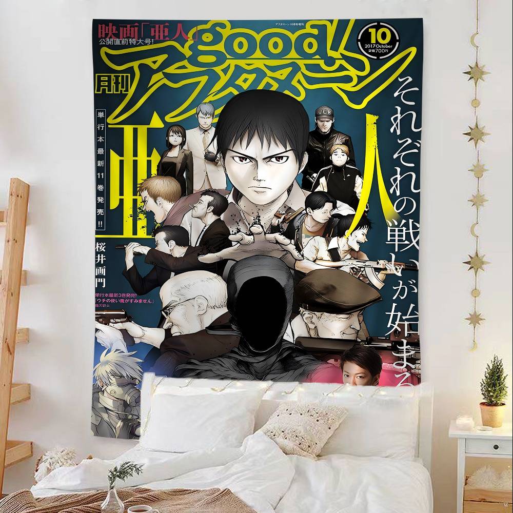 

Scifi Anime Ajin DemiHuman Tapestry Art Printing Japanese Wall Tapestry Anime Wall Hanging Home Decor 74x94cm(29x37in)