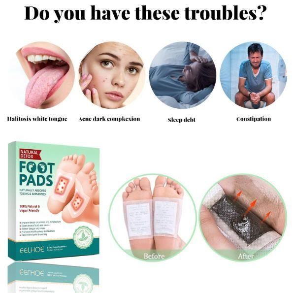 Detox Foot Patches - 20 Pieces - Vegan - Deep Cleansing - Improves Sleep Quality