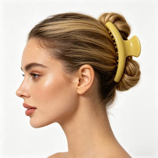 Hair Claw Anti-slip Teeth Large Shark Clip Dot Print Half-Tied Hair Strong Grip Back Head Hair Clip Hair Accessory