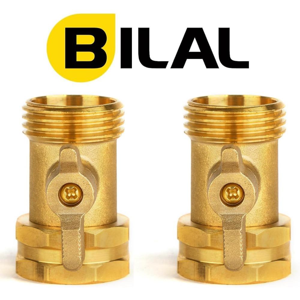 Gartenschlauch Absperrventil - Griff - 3/4" Schwerlast Messing Schlauchverbinder Wasserabsperrventil Schlauchabsperrventil mit 4 Stück Schlauchscheiben