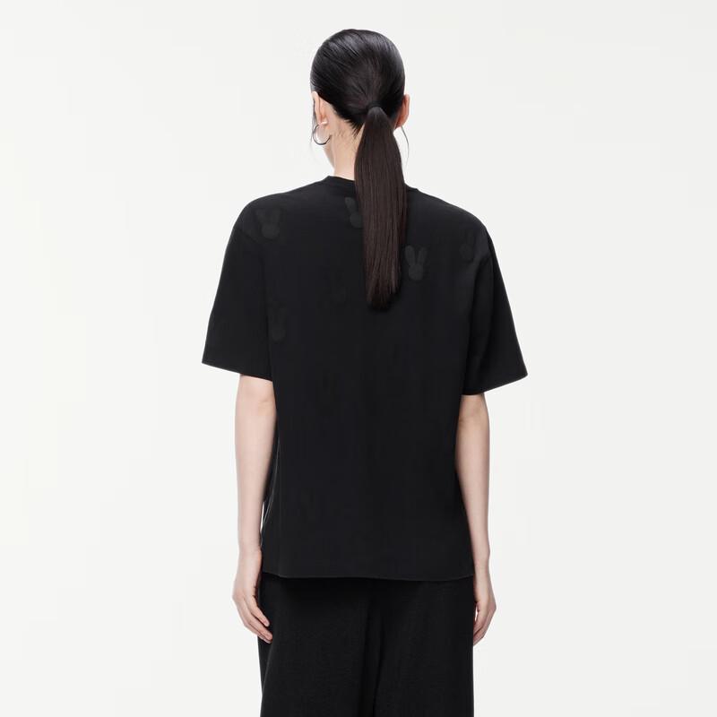 JNBY Women's Loose Fit Printed Rabbit Short Sleeve Cotton T-Shirt