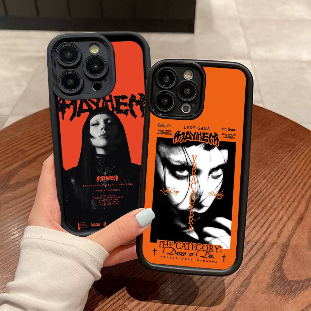 מארז סיליקון לטלפון Singer L-Lady Gaga Mayhem עבור iPhone 17 Air 17 16 15 14 13 12 11 Plus Pro Max כיסוי רך עמיד בפני זעזועים
