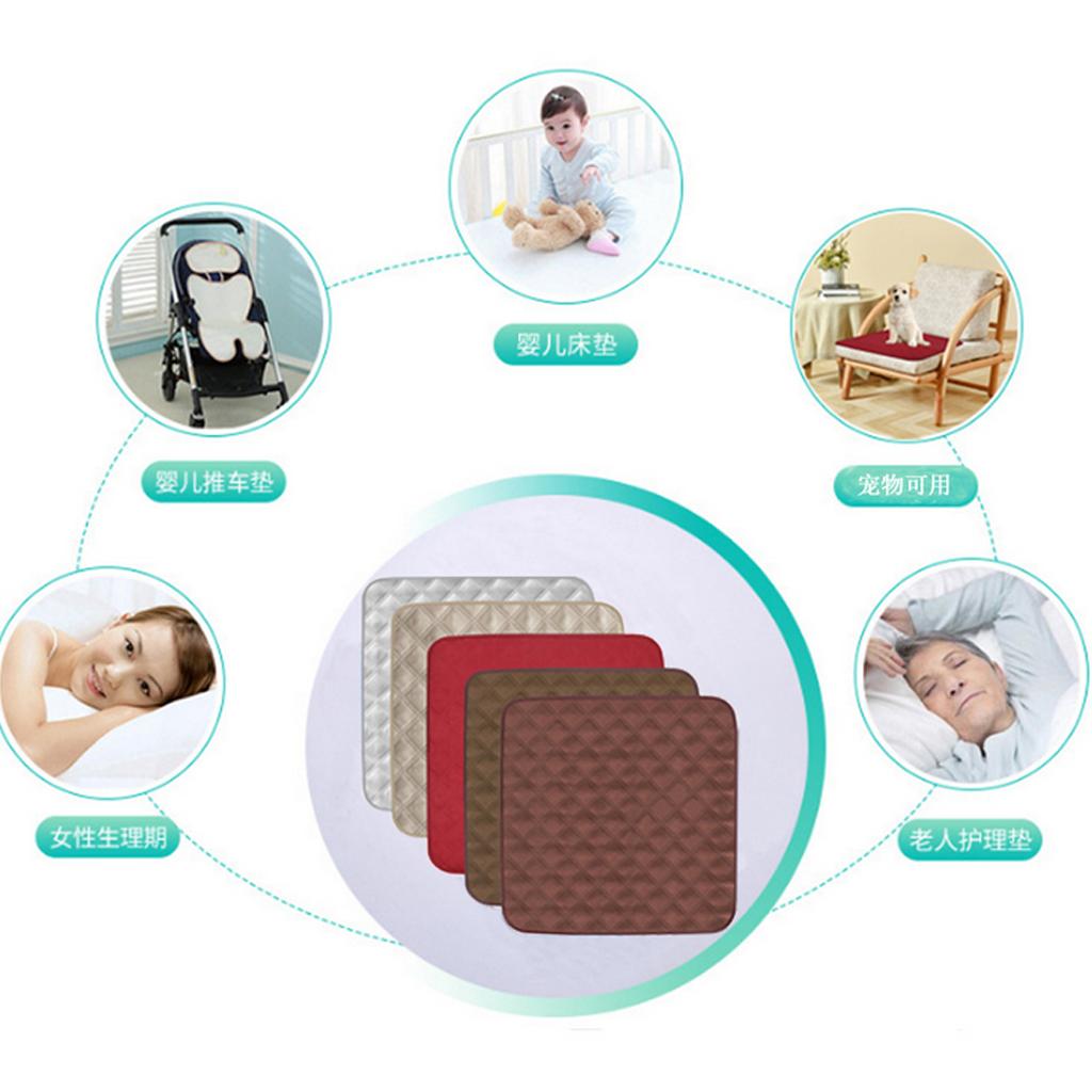 Gray Waterproof Absorbent Washable Pad For Incontinence People Pet