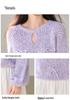 Autumn 2026 Purple Knit Sweater with Korean Bow Décor