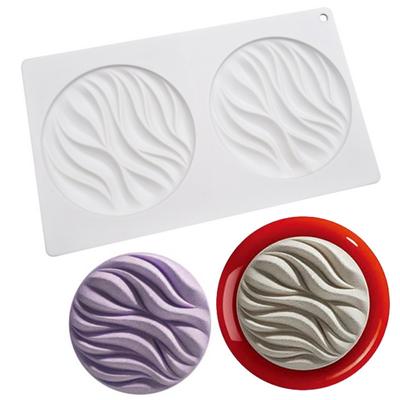 2 Stampo per torta a forma di onda rotonda uniforme con stampo per mousse sabbiata