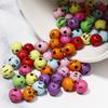100 Stück/Los Acrylperlen Mischfarbe 7,8 mm Gesichtsausdrucksperlen Abstandshalter Für Schmuckherstellung Handgemachtes DIY Armband Halskette