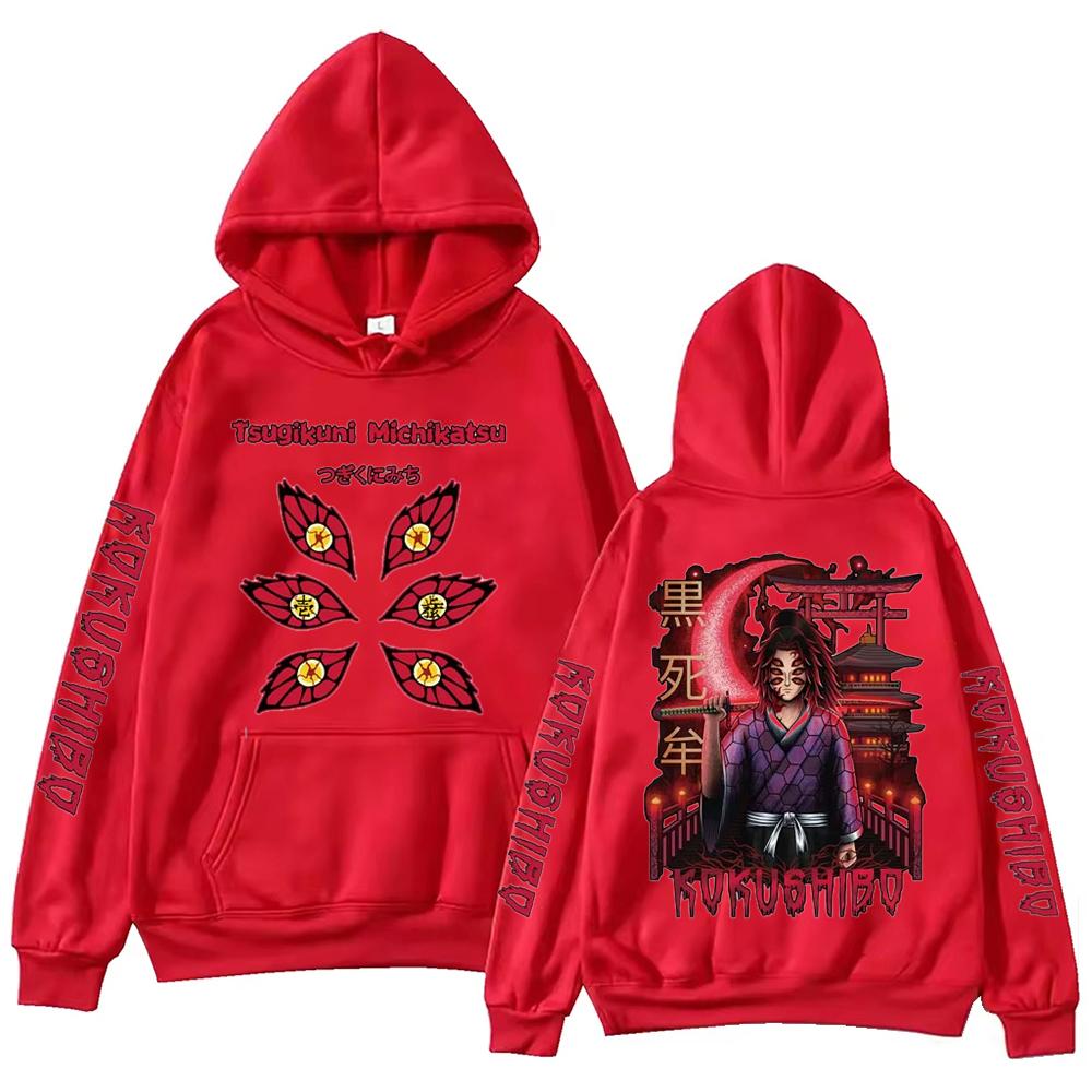 Heißer Anime Cooler Kokushibou Kapuzenpullover Damen Herren Mode Persönlichkeit Pullover Kapuze Lässig Langarm Sweatshirts Tops